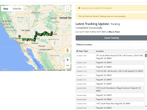 Real time tracking for freight and logistics 